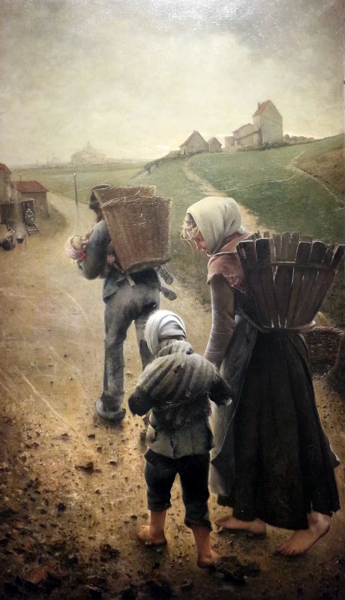 I venditori di gesso, mattina, mezzogiorno e sera, 1882 - dettaglio sera, Musees Royaux des Beaux arts, Bruxelles